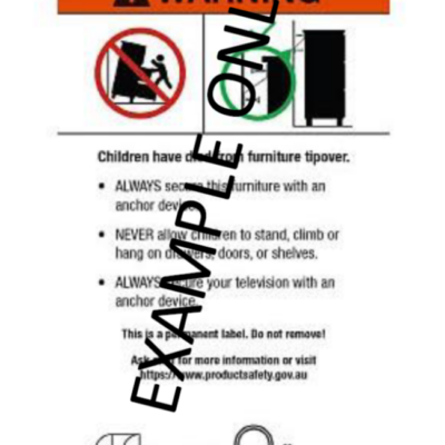 Mandatory Toppling Furniture Labels and Swing Tags